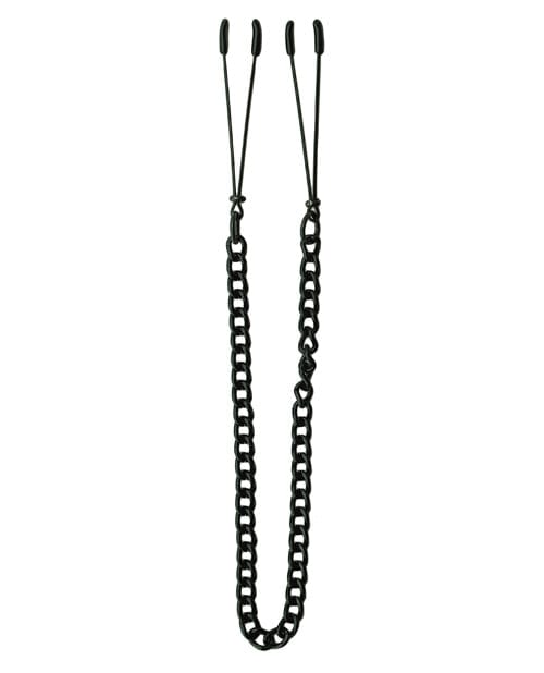 Spartacus Spartacus Adjustable Black Tweezer Nipple Clamps with Chain Kink &amp; BDSM
