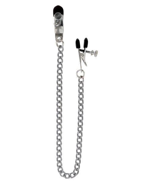 Spartacus Spartacus Adjustable Broad Tip Nipple Clamps with Link Chain Kink & BDSM