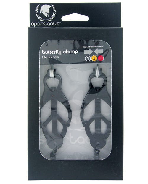 Spartacus Spartacus Black Butterfly Style Nipple Clamps with Chain Kink &amp; BDSM
