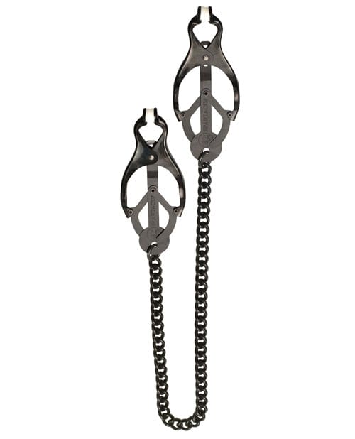 Spartacus Black Butterfly Style Nipple Clamps with Chain