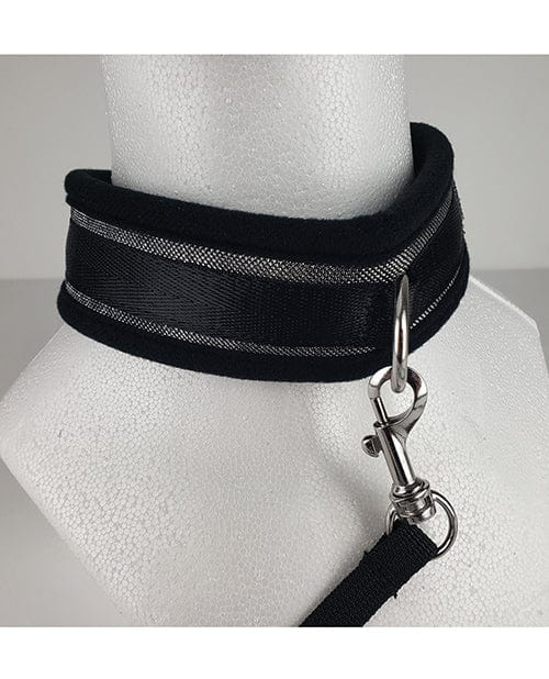 Spartacus Spartacus Collar &amp; Leash - Neoprene Silver Kink &amp; BDSM