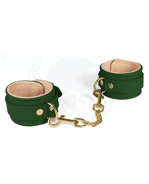 Spartacus Spartacus Pu Ankle Cuffs with Plush Lining Green Kink &amp; BDSM