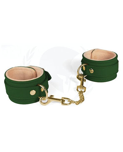 Spartacus Spartacus Pu Ankle Cuffs with Plush Lining Green Kink & BDSM