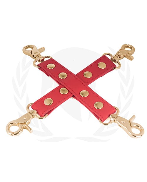 Spartacus Spartacus Pu Hog Tie with Gold Hardware Red Kink &amp; BDSM