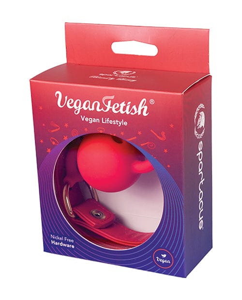 Spartacus Silicone Ball Gag with Red Pu Straps - 46 Mm