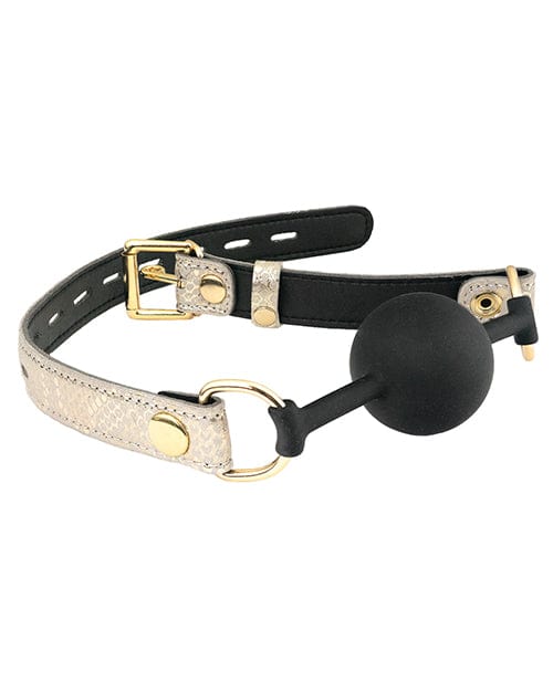 Spartacus Spartacus Silicone Gag with Leather Lining White Kink &amp; BDSM