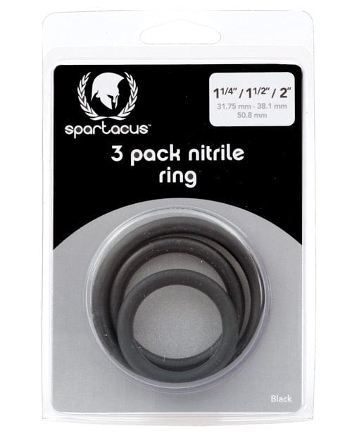 Spartacus Spartacus Nitrile Cock Ring Set Black Penis Toys