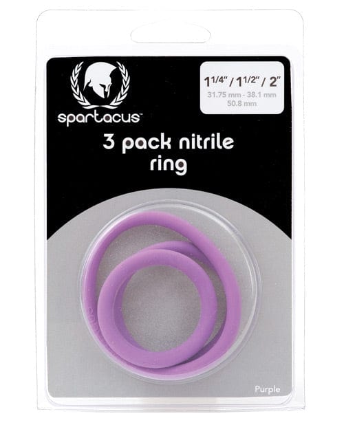 Spartacus Spartacus Nitrile Cock Ring Set Purple Penis Toys