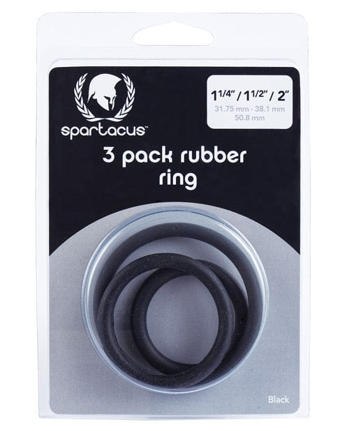 Spartacus Spartacus Rubber Cock Ring Set Black Penis Toys