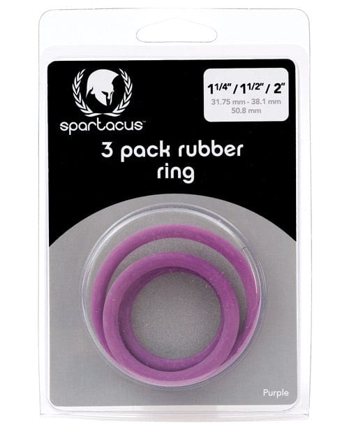 Spartacus Spartacus Rubber Cock Ring Set Purple Penis Toys