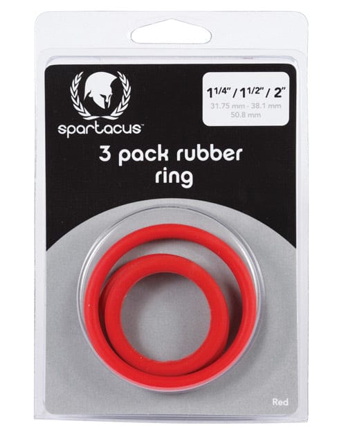 Spartacus Spartacus Rubber Cock Ring Set Red Penis Toys