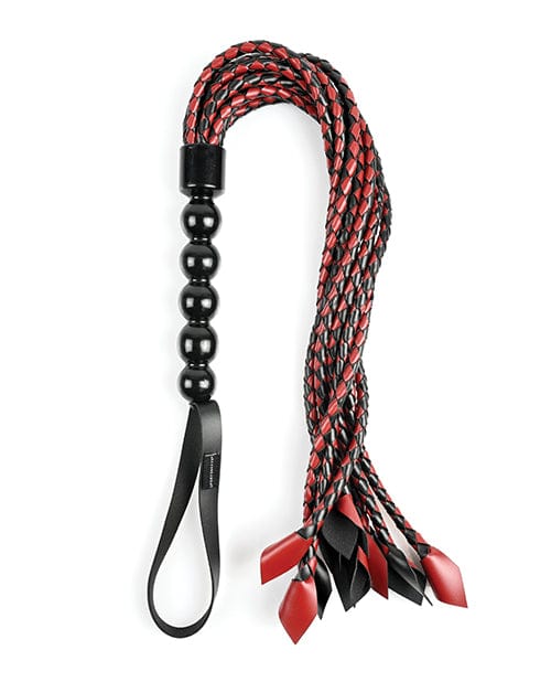 Sportsheets International Saffron Braided Flogger - Red-Black Kink &amp; BDSM