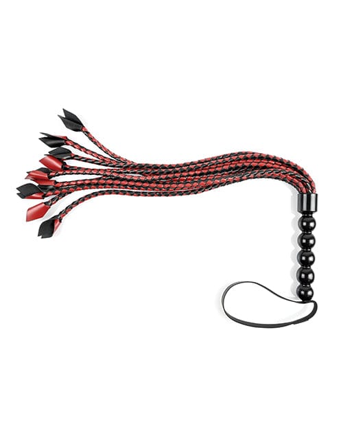 Sportsheets International Saffron Braided Flogger - Red-Black Kink &amp; BDSM