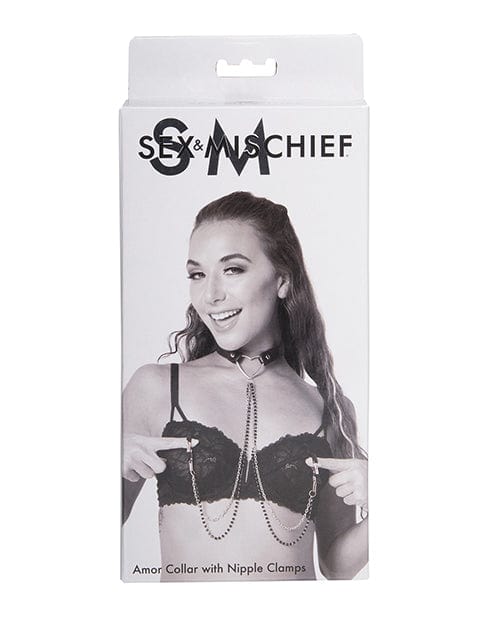 Sportsheets International Sex & Mischief Amor Collar W-nipple Clamps Kink & BDSM