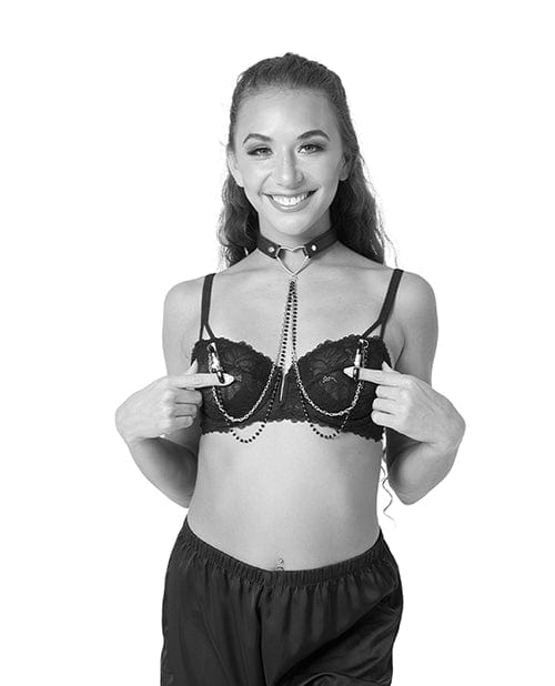 Sportsheets International Sex & Mischief Amor Collar W-nipple Clamps Kink & BDSM