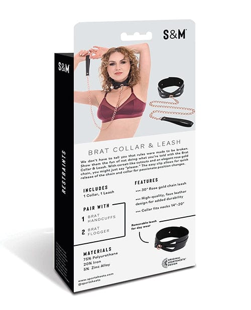 Sportsheets International Sex &amp; Mischief Brat Collar &amp; Leash Kink &amp; BDSM