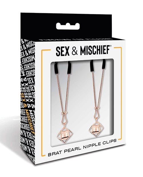Sportsheets International Sex &amp; Mischief Brat Pearl Nipple Clips Kink &amp; BDSM