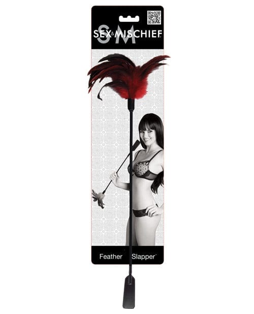 Sportsheets International Sex &amp; Mischief Feather Slapper - Red-black Feathers Kink &amp; BDSM