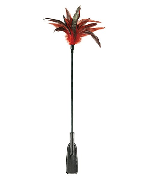 Sportsheets International Sex &amp; Mischief Feather Slapper - Red-black Feathers Kink &amp; BDSM