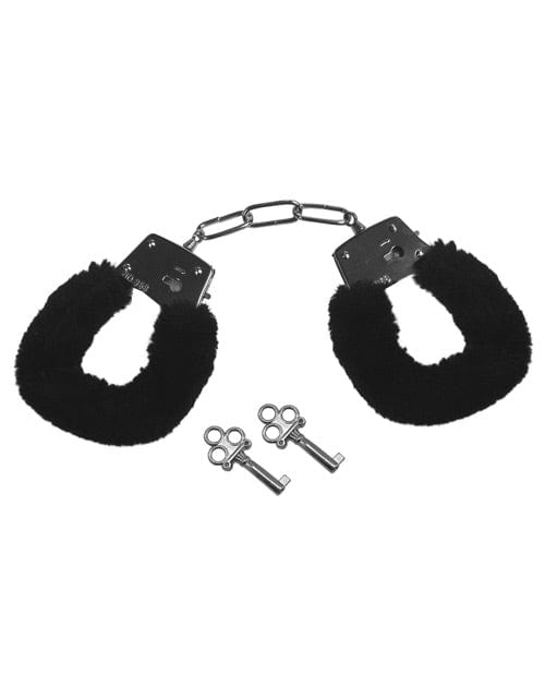 Sportsheets International Sex &amp; Mischief Furry Handcuffs - Black Kink &amp; BDSM