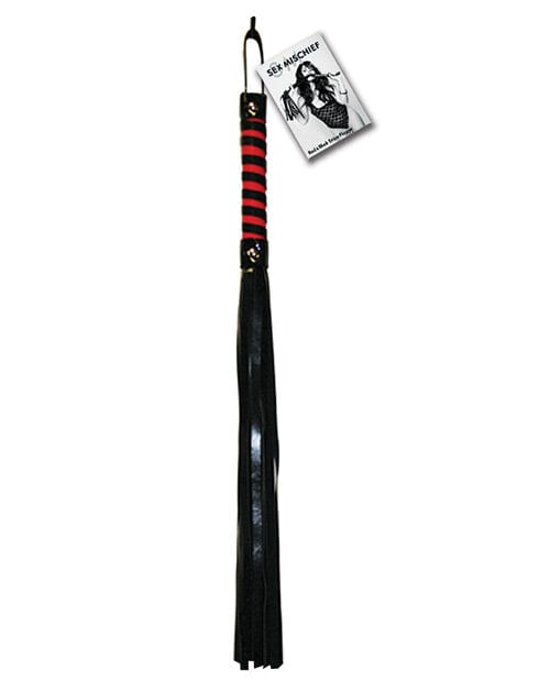 Sportsheets International Sex &amp; Mischief Stripe Flogger - Black-Red Kink &amp; BDSM