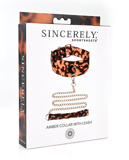 Sportsheets International Sincerely Amber Collar &amp; Leash Kink &amp; BDSM