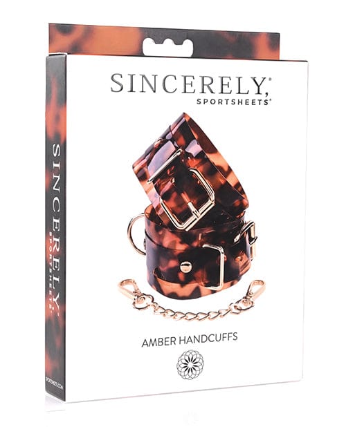 Sportsheets International Sincerely Amber Hand Cuffs Kink &amp; BDSM