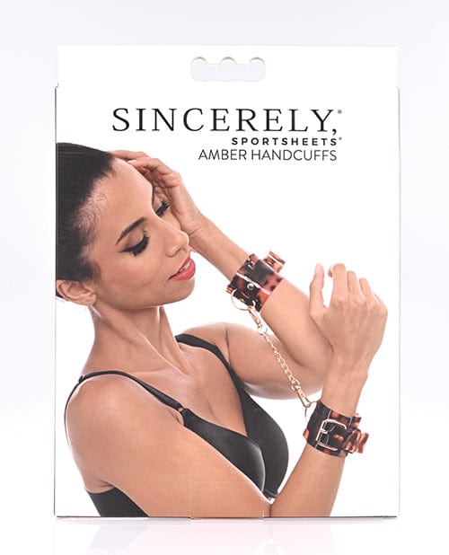 Sportsheets International Sincerely Amber Hand Cuffs Kink &amp; BDSM