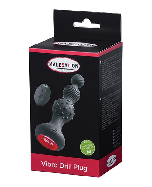 St Rubber Malesation Vibro Drill Plug - Black Anal Toys