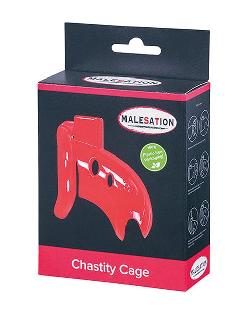 St Rubber Malesation Chastity Cage Red Kink & BDSM