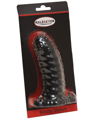 St Rubber Malesation Bristly Sleeve - Black Penis Toys