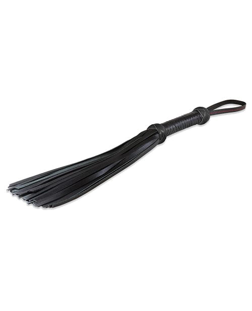 Sultra Leather Sultra 16" Lambskin Twill Weave Grip Flogger - Black Kink & BDSM