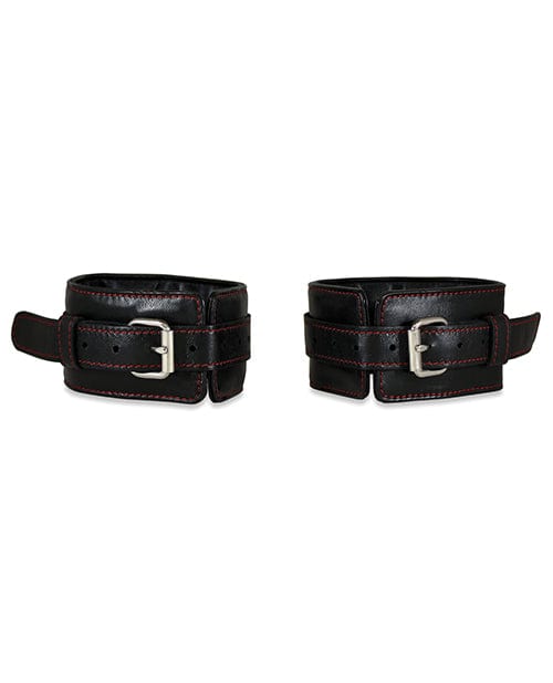 Sultra Leather Sultra Lambskin Ankle Cuffs - Black Kink &amp; BDSM