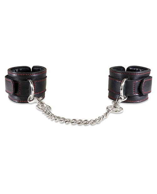 Sultra Leather Sultra Lambskin Handcuffs W-5 1-2" Chain - Black Kink & BDSM