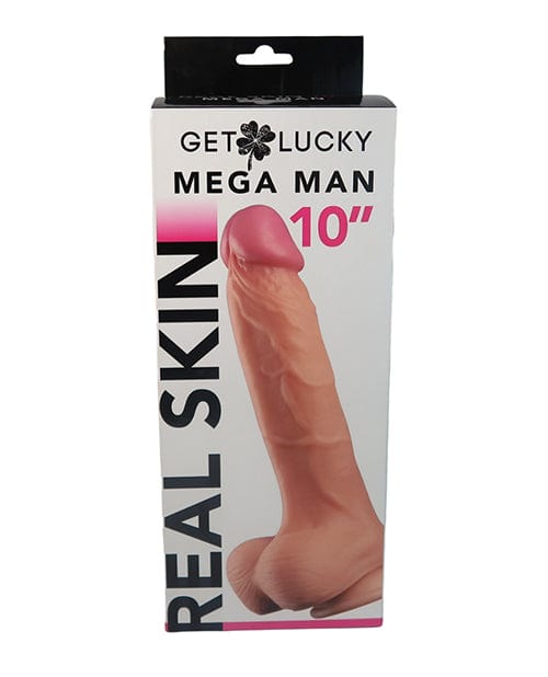 Thank Me Now Get Lucky 10" Real Skin Series Mega Man - Flesh Dildos