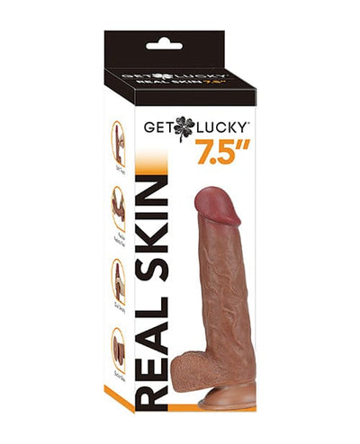 Thank Me Now Get Lucky 7.5" Real Skin Series Light Brown Dildos