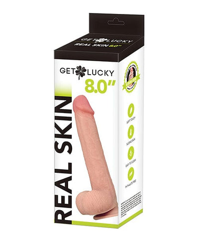 Thank Me Now Get Lucky 8.0" Real Skin Series Flesh Dildos