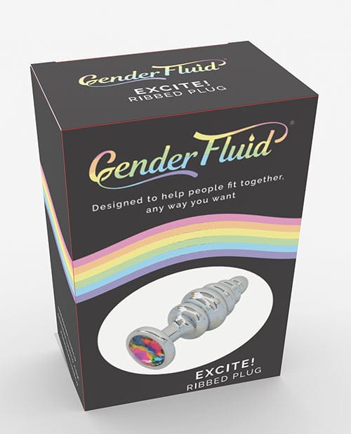 Thank Me Now INC Gender Fluid Excite! Ribbed Plug - Silver Anal Toys