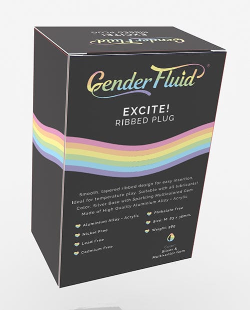 Thank Me Now INC Gender Fluid Excite! Ribbed Plug - Silver Anal Toys