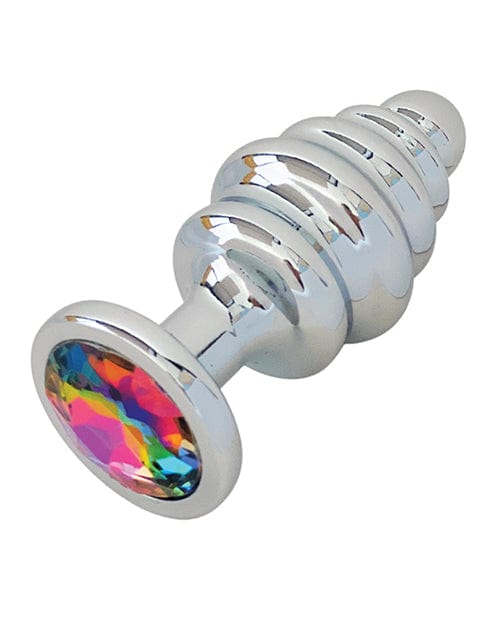 Thank Me Now INC Gender Fluid Excite! Ribbed Plug - Silver Anal Toys
