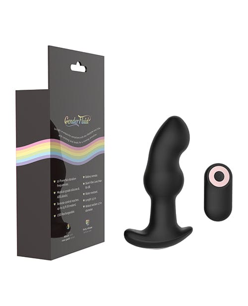 Thank Me Now INC Gender Fluid Frission Anal Vibe W-remote - Black Anal Toys
