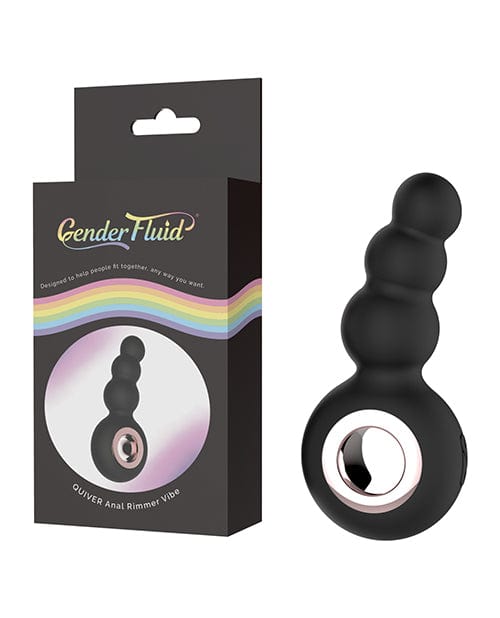 Thank Me Now INC Gender Fluid Quiver Anal Ring Bead Vibe - Black Anal Toys