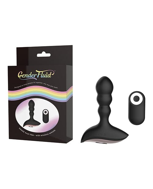 Thank Me Now INC Gender Fluid Shake Anal Vibe W-remote - Black Anal Toys