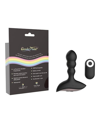 Thank Me Now INC Gender Fluid Shake Anal Vibe W-remote - Black Anal Toys