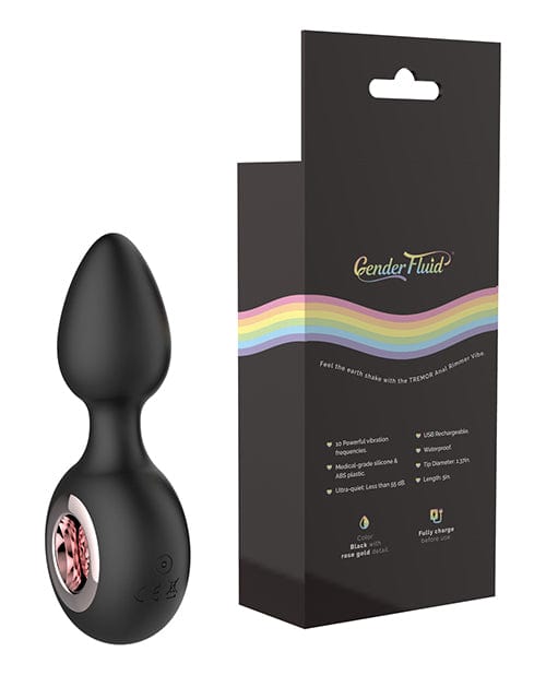 Thank Me Now INC Gender Fluid Tremor Ring Plug Anal Vibe - Black Anal Toys