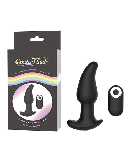Thank Me Now INC Gender Fluid Twirler Anal Vibe W-remote - Black Anal Toys