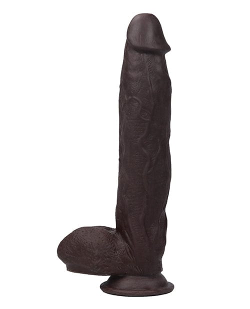 Thank Me Now INC Get Lucky 12" Real Skin Series - Dark Brown Dildos