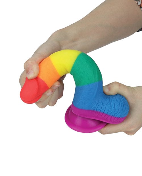 Thank Me Now INC Get Lucky 7.5" Real Skin Series Pride- Rainbow Dildos