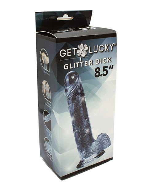 Thank Me Now INC Get Lucky 8.5" Real Skin Glitter Dick - Clear Dildos
