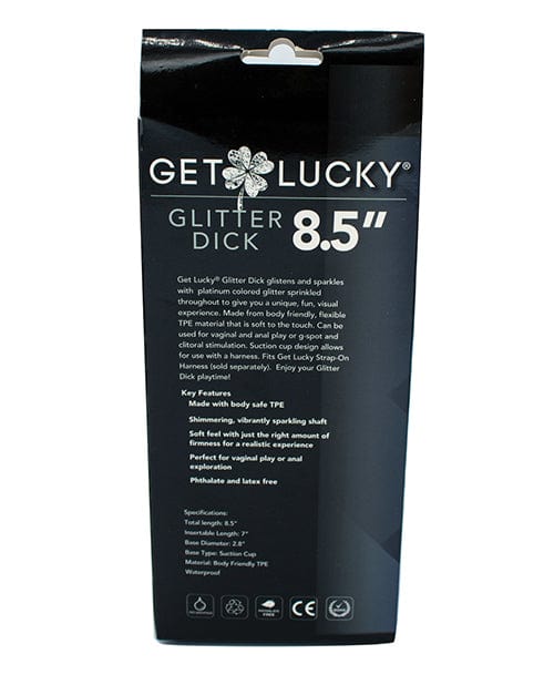 Thank Me Now INC Get Lucky 8.5" Real Skin Glitter Dick - Clear Dildos